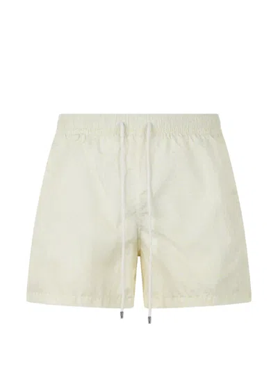 Fedeli Patterned Drawstring Swim Shorts In White