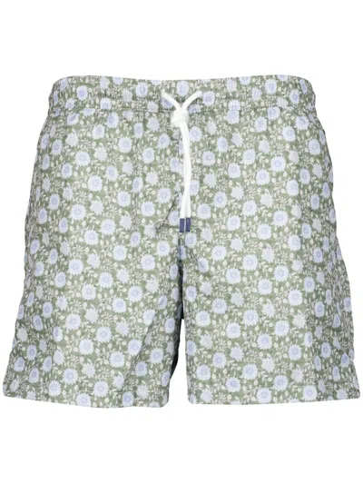 Fedeli Patterned Shorts In Blue