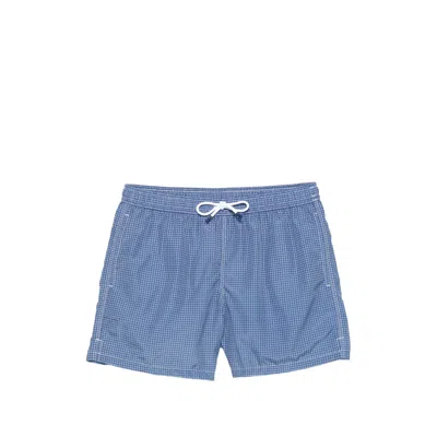 Fedeli Patterned Swim Shorts In Blue