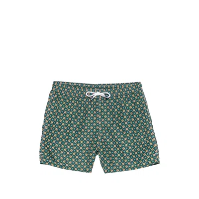 Fedeli Patterned Swim Shorts In Green
