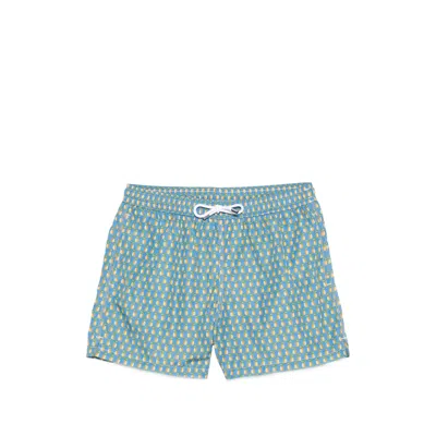 Fedeli Pineapple-print Swim Shorts In Blue