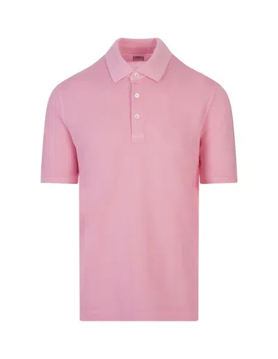 Fedeli Pink Light Cotton Piquet Polo Shirt