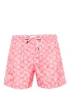 FEDELI PINK SWIM SHORTS WITH LOBSTER PATTERN
