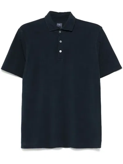 Fedeli Piqué Polo Shirt In Blue