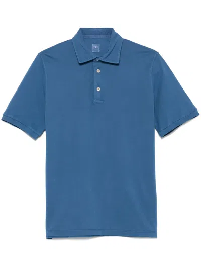 Fedeli Piqué Polo Shirt In Blue