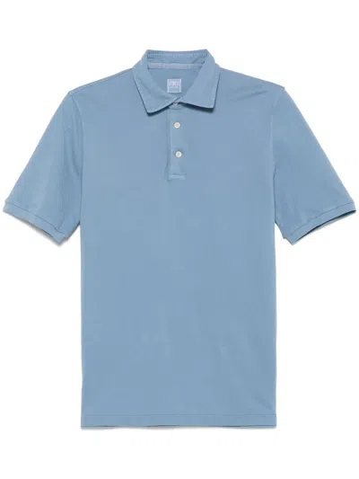 Fedeli Piqué Polo Shirt In Blue