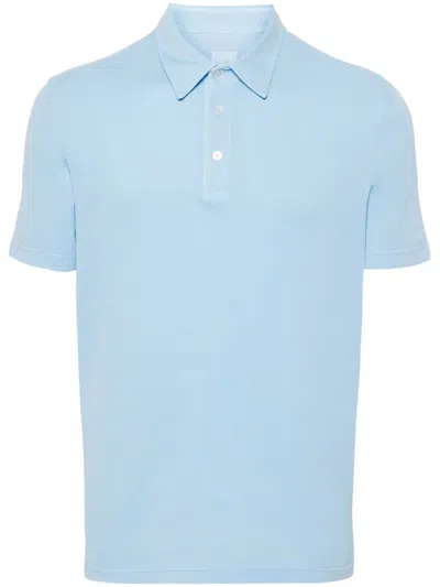 Fedeli Short-sleeve Piqué Polo Shirt In Blue