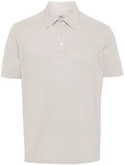 Fedeli Piqué-weave Polo Shirt In Grey