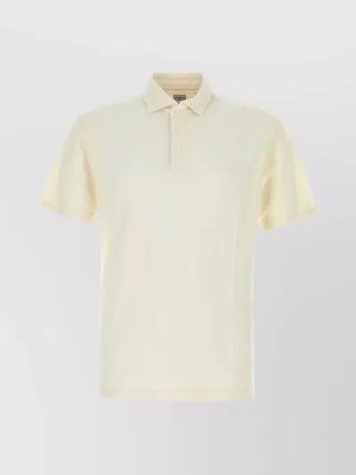 Fedeli Piquet Polo Shirt Collar Short Sleeves In White