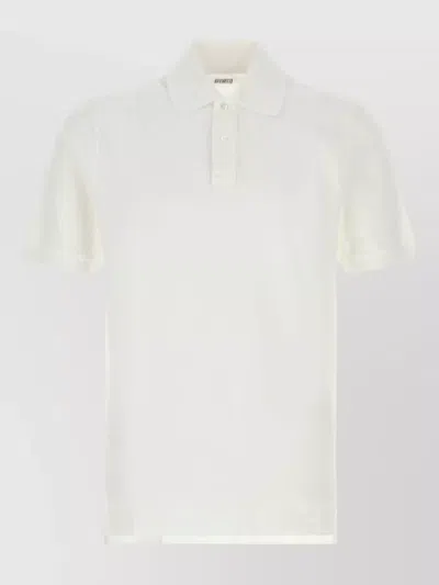 Fedeli Piquet Shirt Polo Collar Short Sleeves In White