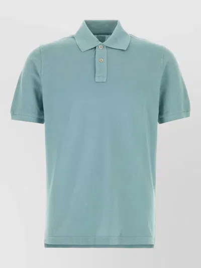 Fedeli Piquet Shirt Polo Collar Short Sleeves In Green