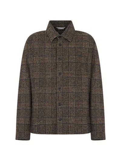 Fedeli Plaid Single-breasted Jacket In Brown