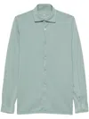 Fedeli Plain Organic-cotton Shirt In Green