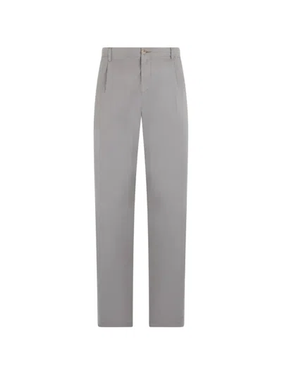 Fedeli Pleated Straight-leg Trousers In Gray