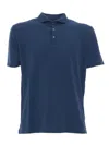 Fedeli Multicolor Short-sleeved Polo With Classic Collar In Blue
