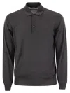 Fedeli Virgin Wool Polo Shirt In Gray