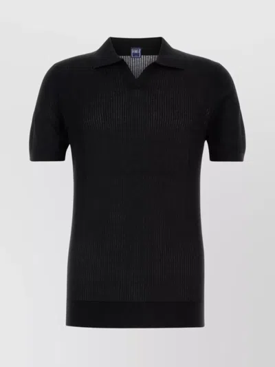 FEDELI POLO SHIRT COTTON RIBBED TEXTURE