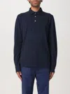 Fedeli Long Sleeve Polo In Organic Cotton In Blau