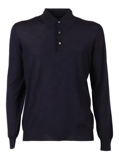 FEDELI POLO-STYLE LONG-SLEEVED KNITTED SWEATER