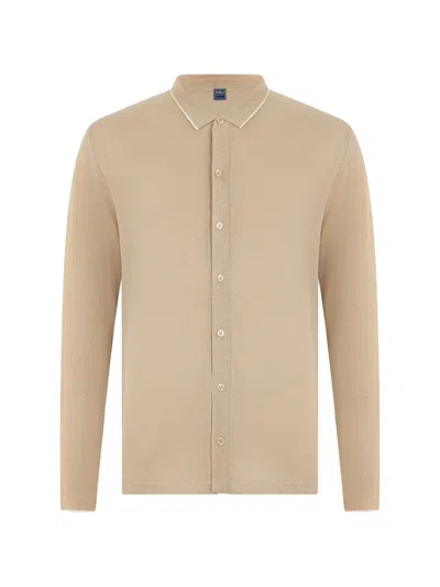 Fedeli Polo-collar Button-up Cardigan In Brown