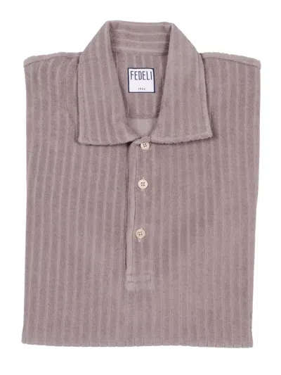Fedeli Polo-shirt S/s Knitted Man In Brown