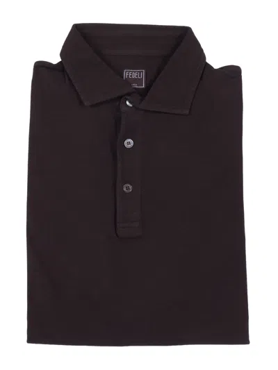 Fedeli Polo-shirt S/s Knitted Man In Brown