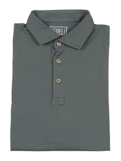 Fedeli Polo-shirt S/s Knitted Man In Green
