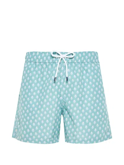 Fedeli Print Drawstring Swim Shorts In Multi