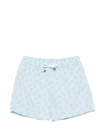 Fedeli Print Swim Shorts In Blue
