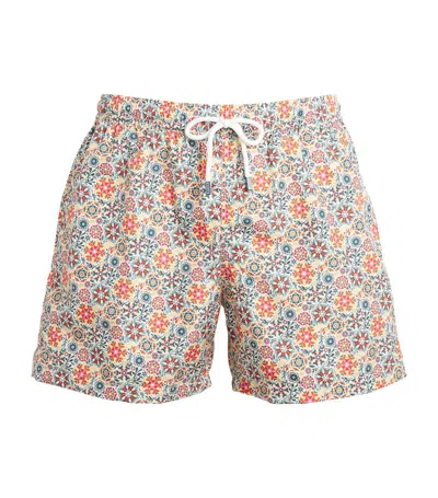 Fedeli Printed Madeira Swim Shorts In Multi