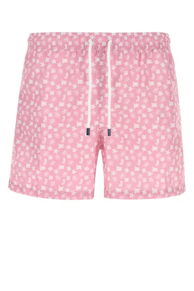 Fedeli Printed Polyester Swimming Shorts In F32