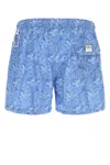 Fedeli Printed Polyester Swimming Shorts In Blue