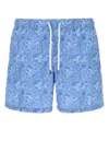 Fedeli Printed Polyester Swimming Shorts In Blue