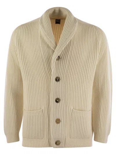 Fedeli Pure Cashmere Cardigan In Milk