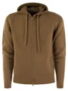 Fedeli Pure Cashmere Hooded Cardigan In Brown