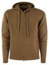 Fedeli Pure Cashmere Hooded Cardigan In Brown