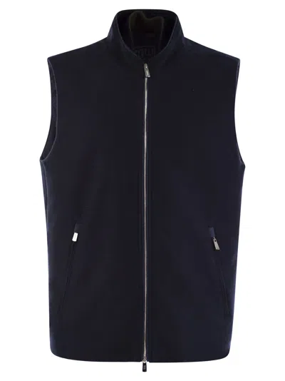 Fedeli Pure Cashmere Waistcoat In Night Blue