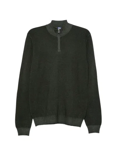 Fedeli Quarter-zip Polo Shirt In Green