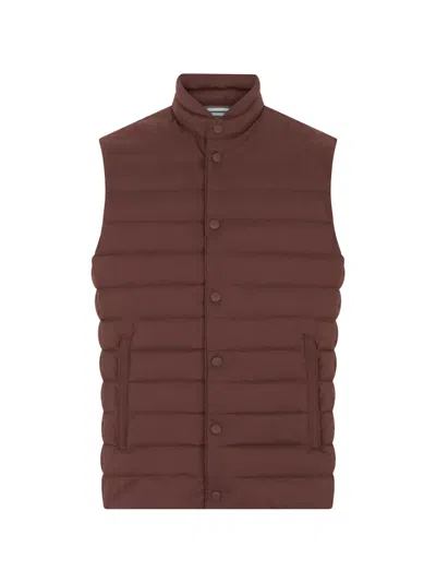 Fedeli Quilted Sleeveless Jacket In Brown