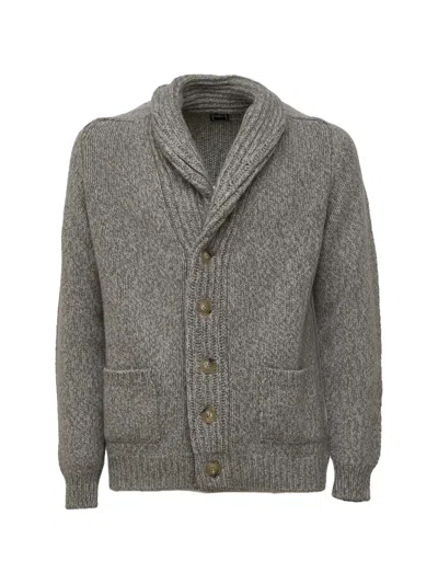 Fedeli Quito Shawl-collar Cardigan In Gray