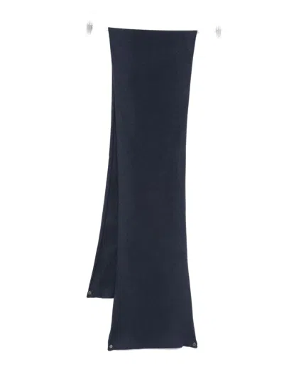 Fedeli Rectangular Knitted Scarf In Blue