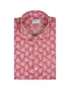 FEDELI RED PANAMINO SEAN SHIRT WITH LOBSTER PATTERN