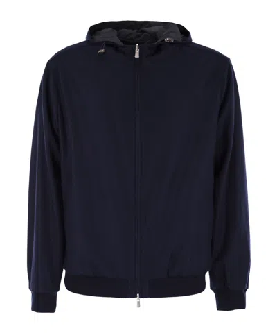 FEDELI REVERSIBLE HOODED BOMBER JACKET