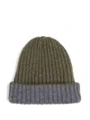 Fedeli Ribbed Beanie Hat In Brown