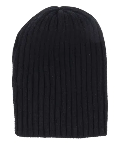 Fedeli Ribbed Cashmere Beanie In Black