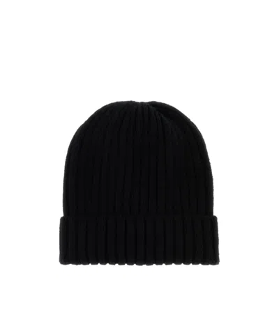 Fedeli Ribbed Cashmere Beanie In Black