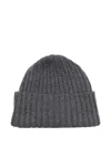 Fedeli Ribbed Cashmere Beanie In Gray