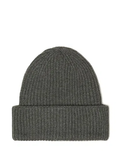 Fedeli Ribbed Cashmere Beanie Hat In Black