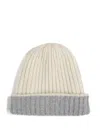 Fedeli Ribbed-cashmere Beanie Hat In White