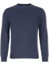 Fedeli Cotton Crew Neck Sweater In Blue